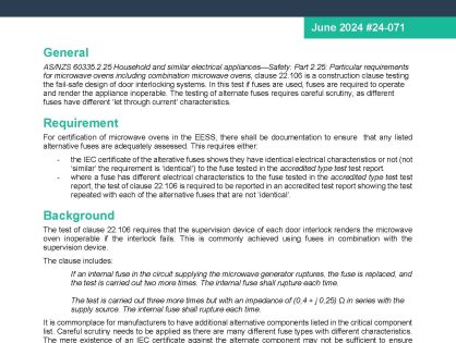 EESS Information Bulletin 24-071 Microwave Fuses V1.0